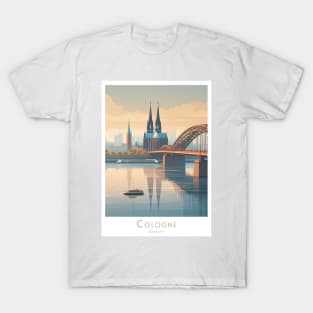 Vintage Retro Serene Cologne Riverside View T-Shirt